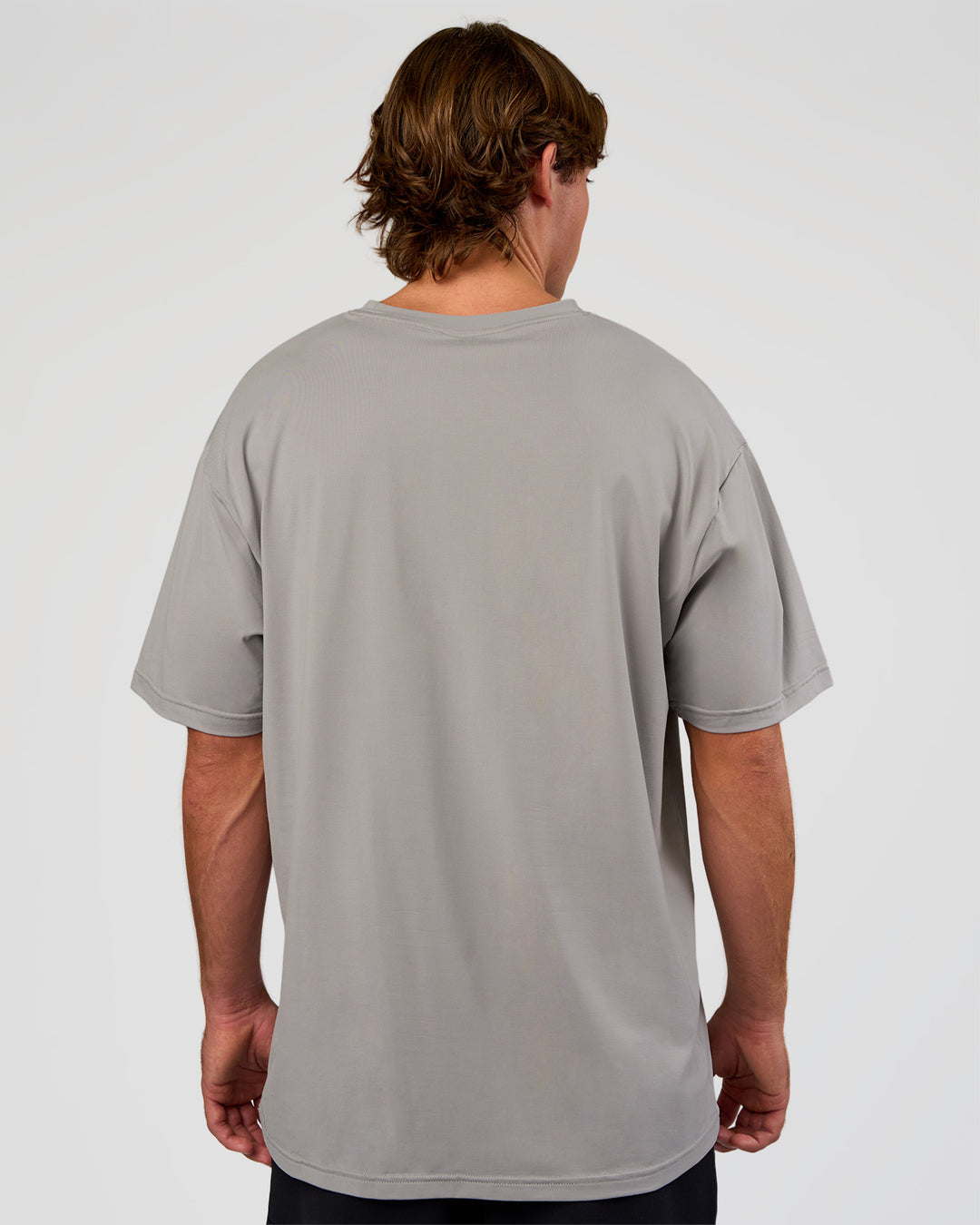 Man wearing Forever EffortlessTech Tee - Alloy | Model:Marcus | Size:L