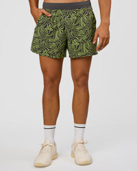 Man wearing Functional Training 5" Short - Friction Print Hyper Green | Model:Jackson | Size:L