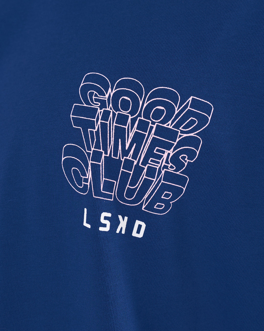 Man wearing GTC Heavyweight Oversized Tee - Washed Midnight Blue-Marsh | Model:Nikola | Size:L