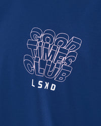 Man wearing GTC Heavyweight Oversized Tee - Washed Midnight Blue-Marsh | Model:Nikola | Size:L