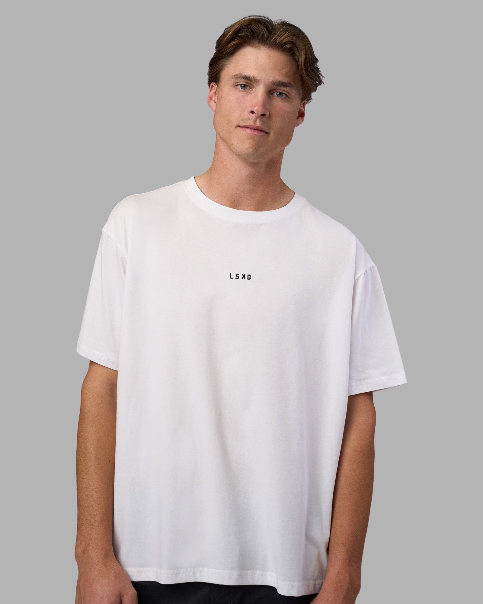 Go-To FLXCotton Oversized Tee - White-Black | LSKD