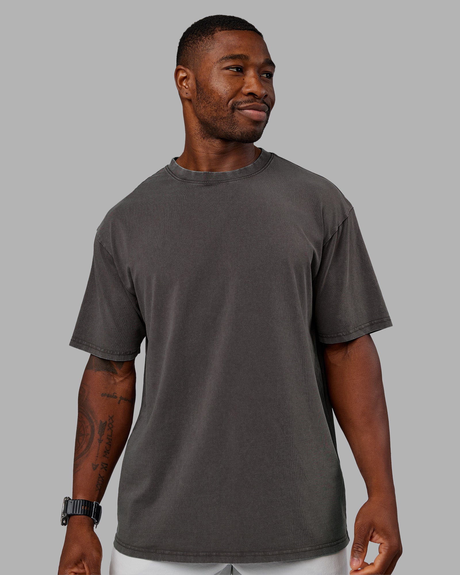 Heart FLXCotton Oversized Tee - Washed Dark Storm-Violet Ray | LSKD