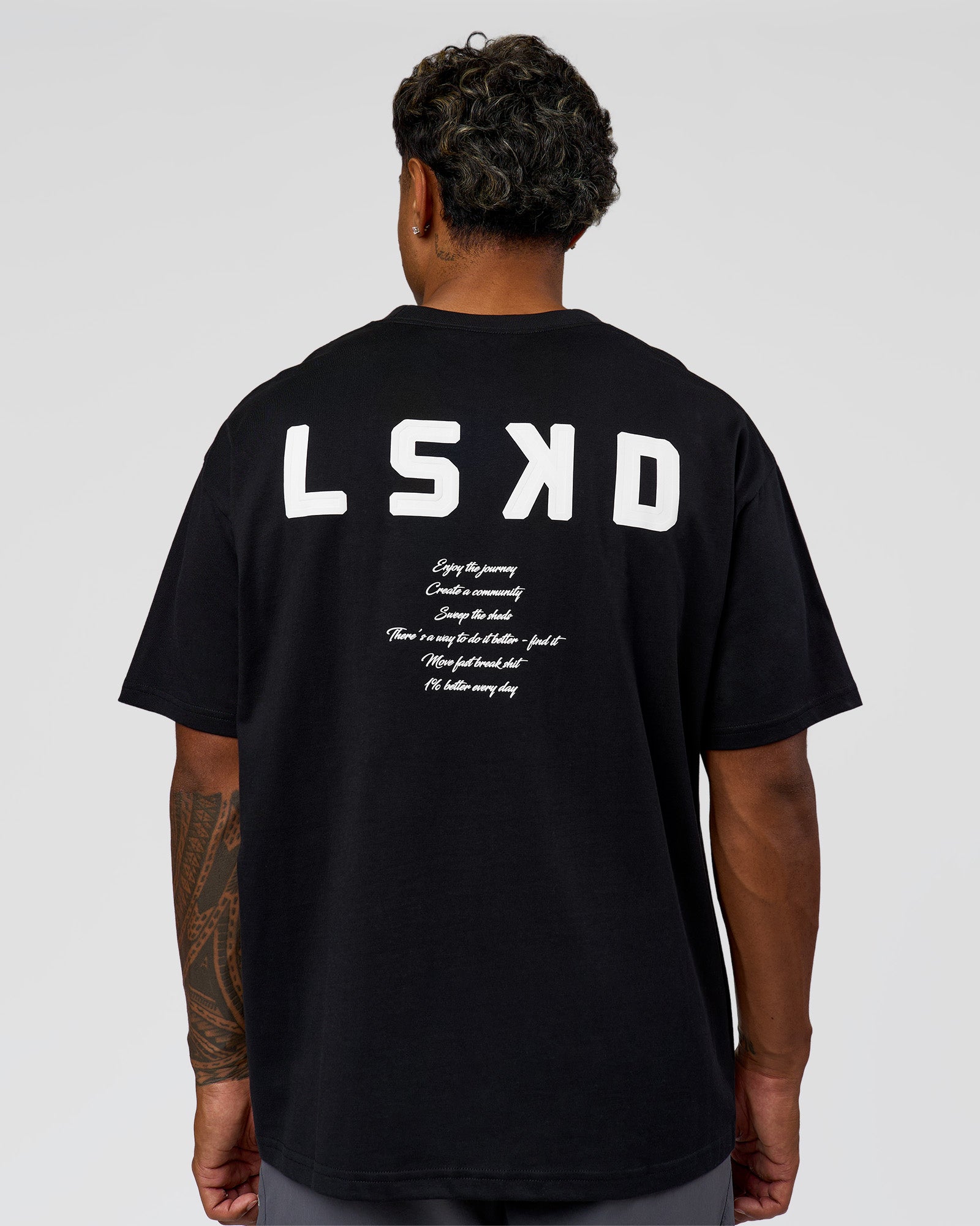 Hype Heavyweight Unisex Oversized Tee - Black-White | LSKD