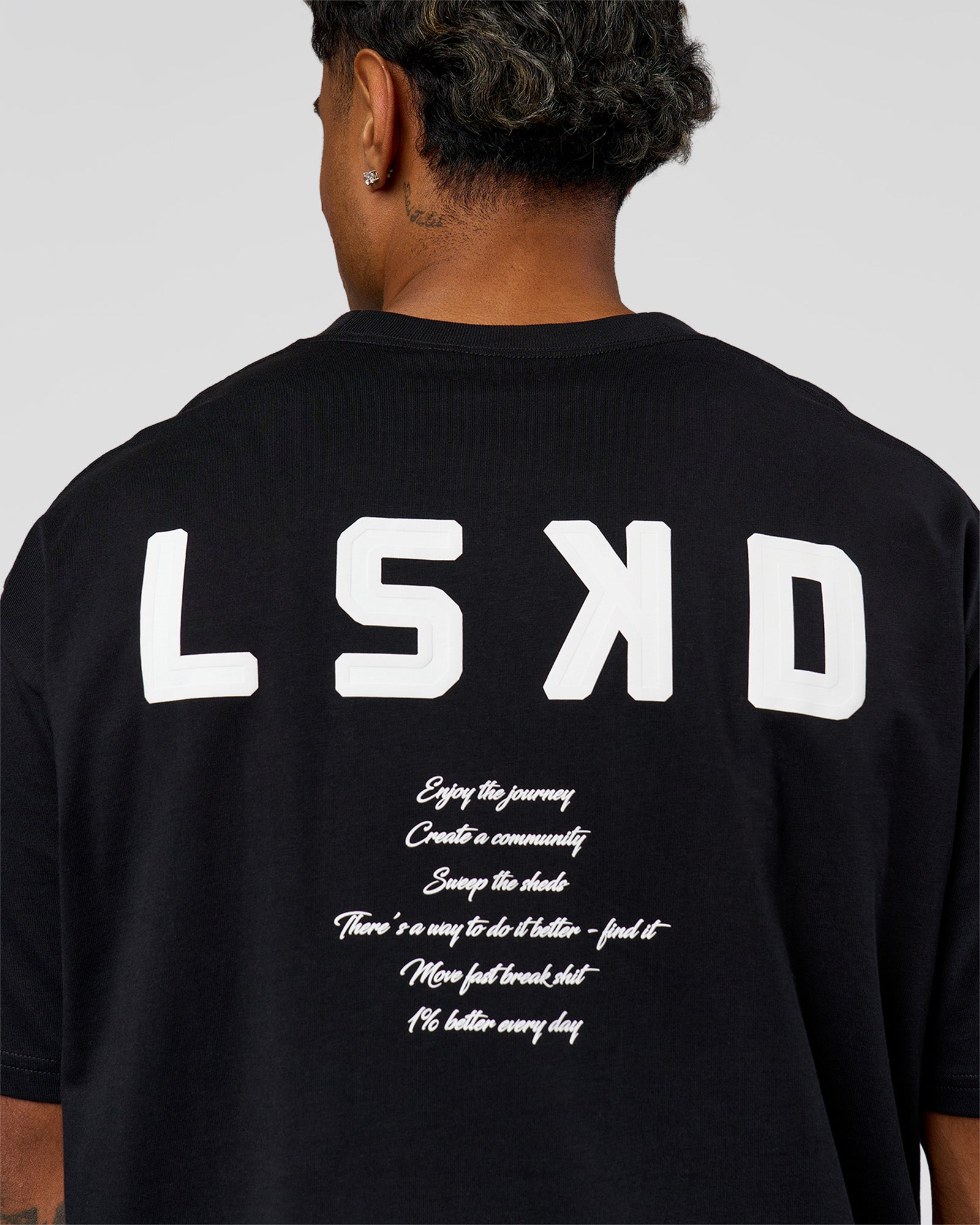 Hype Heavyweight Unisex Oversized Tee - Black-White | LSKD