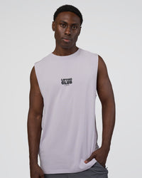 Man wearing Kettle-B FLXCotton Muscle Tank - Galactic Lilac-Black | Model:Paabio | Size:L