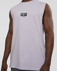 Man wearing Kettle-B FLXCotton Muscle Tank - Galactic Lilac-Black | Model:Paabio | Size:L