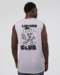 Man wearing Kettle-B FLXCotton Muscle Tank - Galactic Lilac-Black | Model:Paabio | Size:L