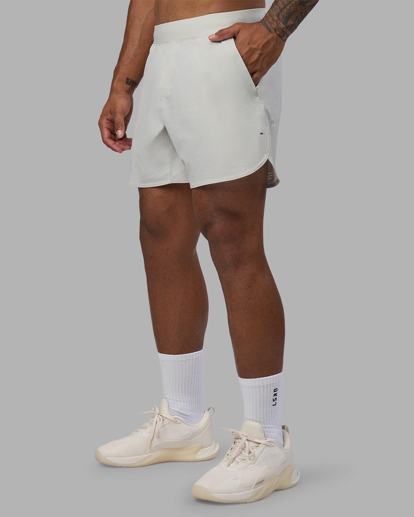 Man wearing Lift 6" Research Dep Performance Short - Digital Mist | Model:Xav | Size:L