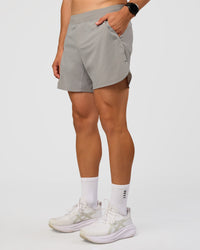 Man wearing Lift 6" Short - Alloy | Model:Liam | Size:L