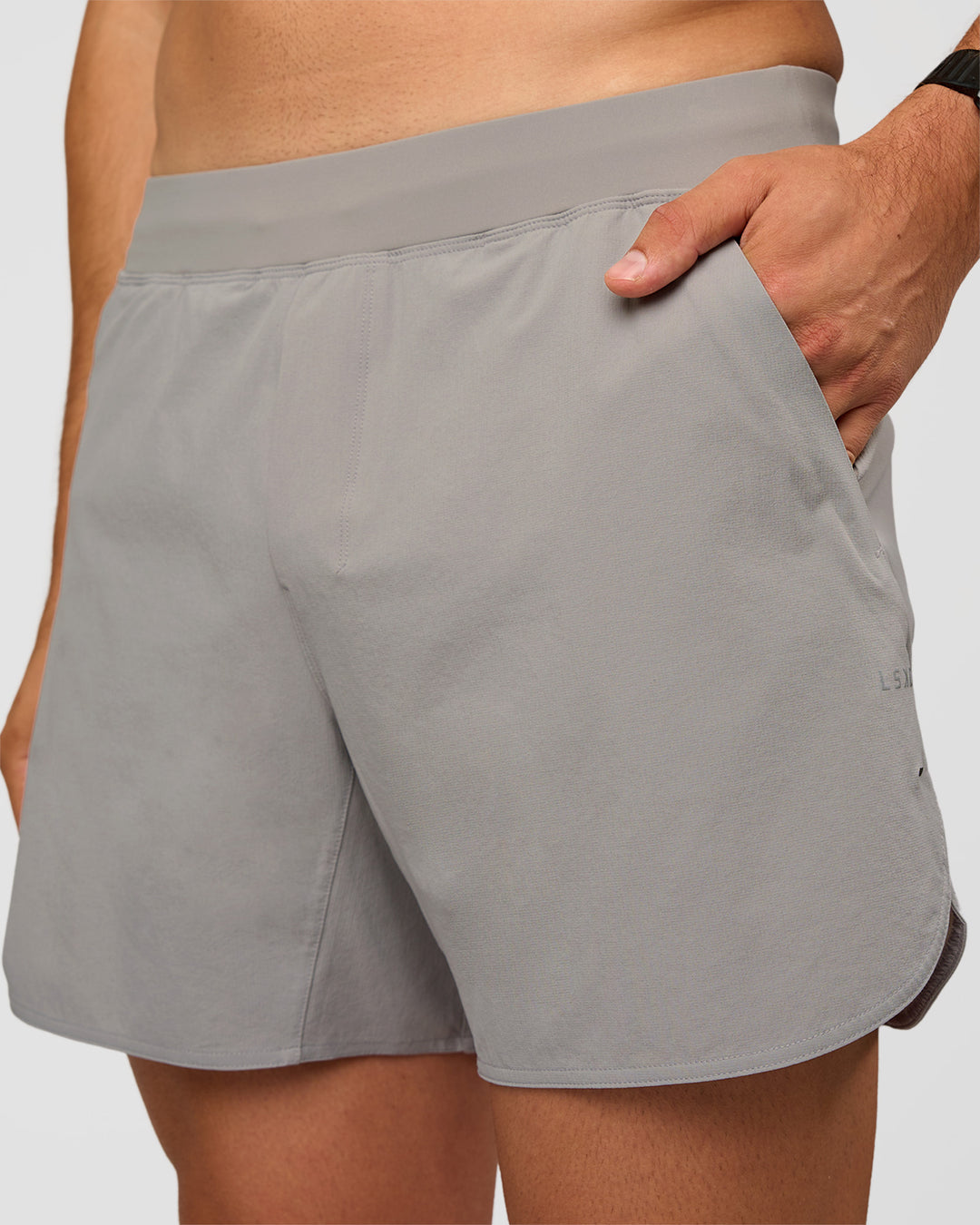 Man wearing Lift 6" Short - Alloy | Model:Liam | Size:L