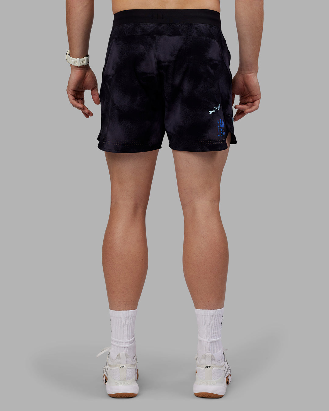 Man wearing Lift 6&quot; Short - Black Washed-Blue | Model:Tom | Size:L