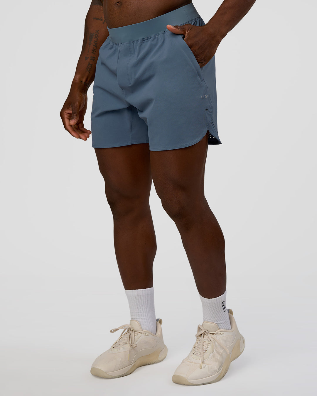 Man wearing Lift 6" Short - Blue Mirage | Model:Sam | Size:L