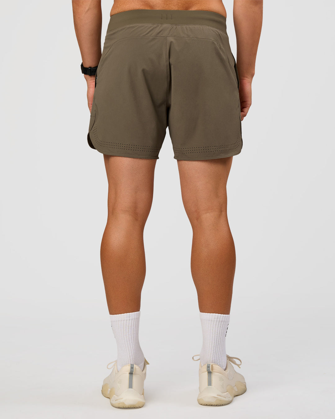 Man wearing Lift 6" Short - Walnut Grey | Model:Liam | Size:L