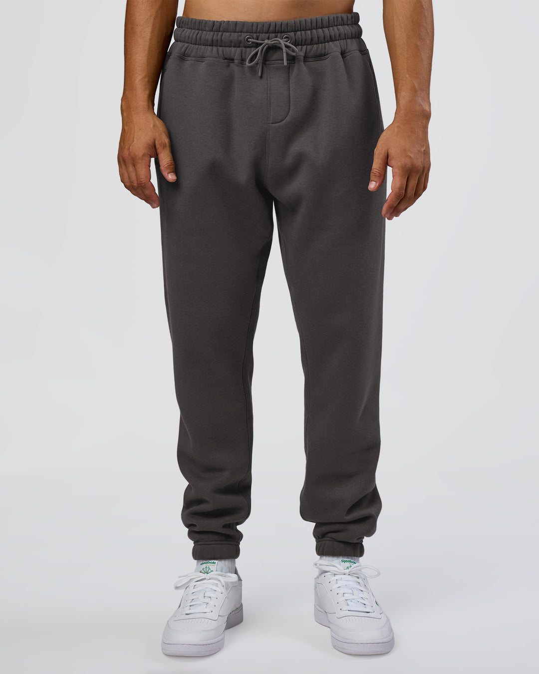 Man wearing MVP Cuffed Track Pant - Dark Storm | Model:Jackson | Size:L