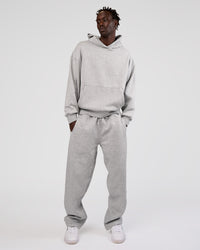 Man wearing MVP Oversized Hoodie - Light Grey Marl | Model:Okello | Size:L