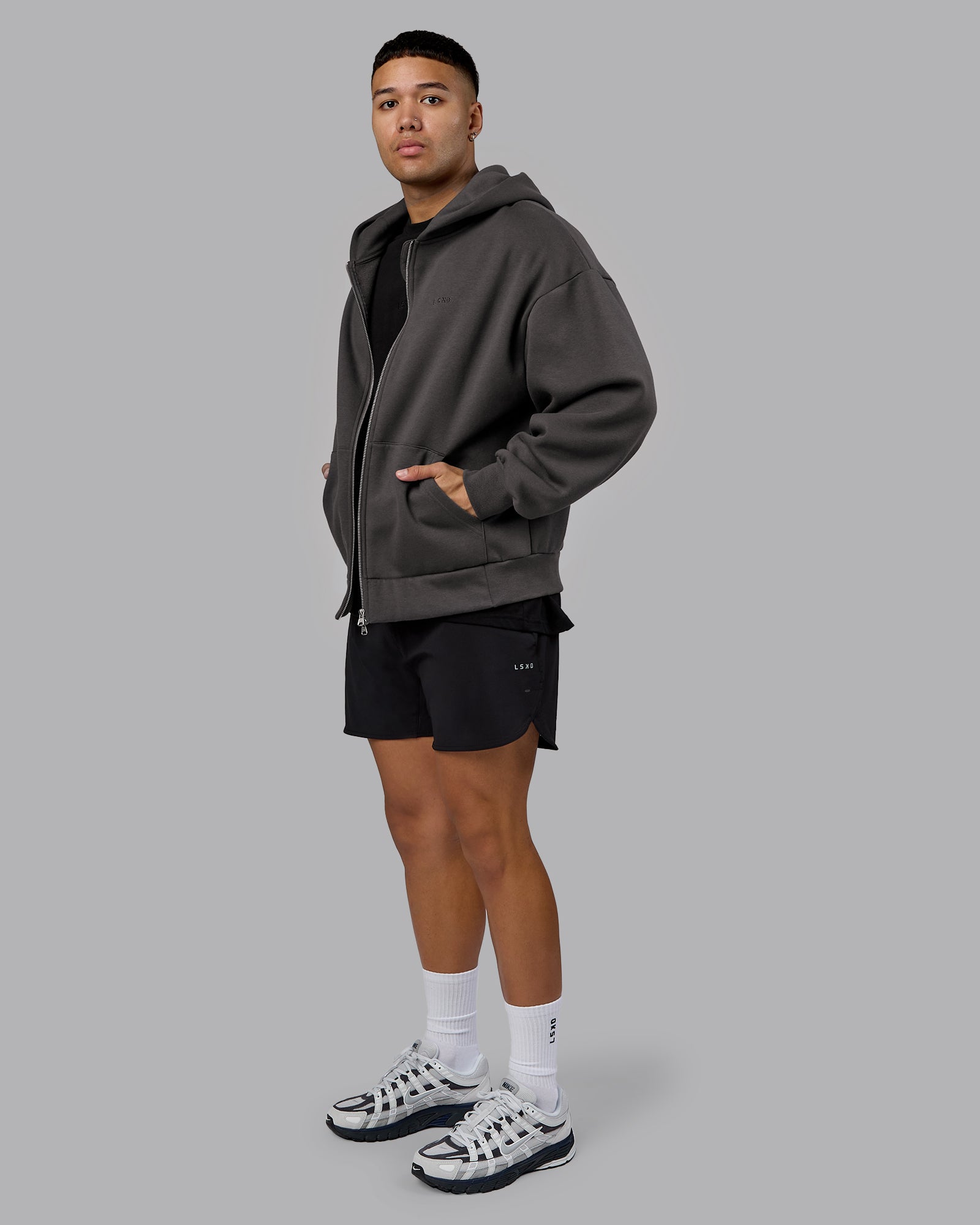 MVP Zip Through Oversized Hoodie - Dark Storm | LSKD