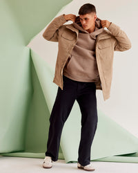 Man wearing Marshall 2.0 Jacket - Greige | Model:Jackson | Size:L