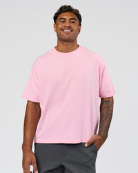 Man wearing Memory in Motion Heavyweight Boxed Tee - Marshmallow Washed | Model:Xav | Size:L