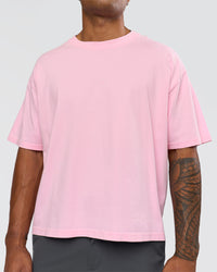 Man wearing Memory in Motion Heavyweight Boxed Tee - Marshmallow Washed | Model:Xav | Size:L