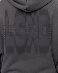Man wearing Memory In Motion Ultra Heavyweight Washed Hoodie - Dark Storm Washed | Model:Xav | Size:L