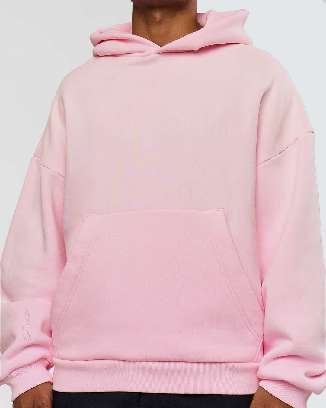 Man wearing Memory In Motion Ultra Heavyweight Washed Hoodie - Marshmallow Washed | Model:Xav | Size:L