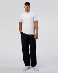 Man wearing Drive Polo - White | Model:Jackson | Size:L