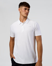 Man wearing Drive Polo - White | Model:Jackson | Size:L