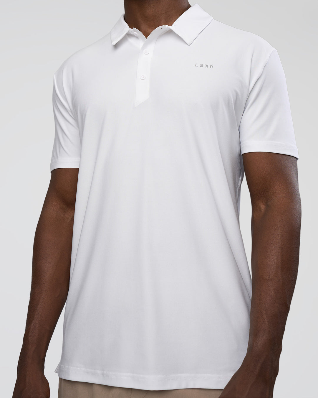 Man wearing Drive Polo - White | Model:Paabio | Size:L