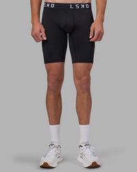 Man wearing Men's Perform Short Tight - Black | Model:Brandon | Size:L