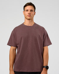 Man wearing Offset Heavyweight Unisex Oversized Tee - Cocoa Powder-Cocoa Powder | Model:Liam | Size:L | Thumbnail Index: 3