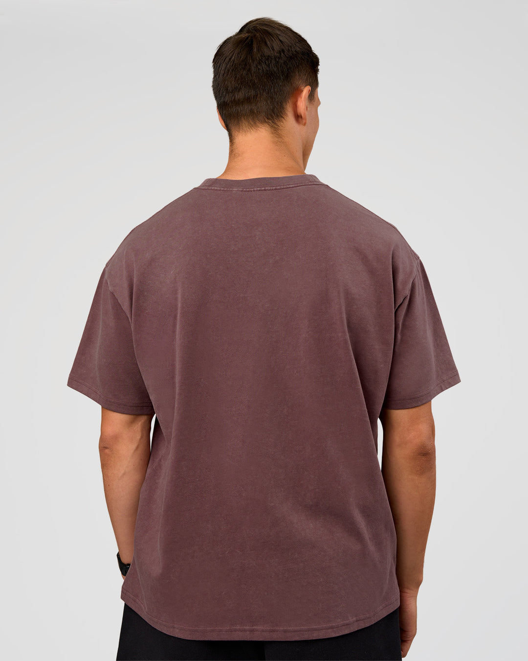 Man wearing Offset Heavyweight Unisex Oversized Tee - Cocoa Powder-Cocoa Powder | Model:Liam | Size:L - view 8