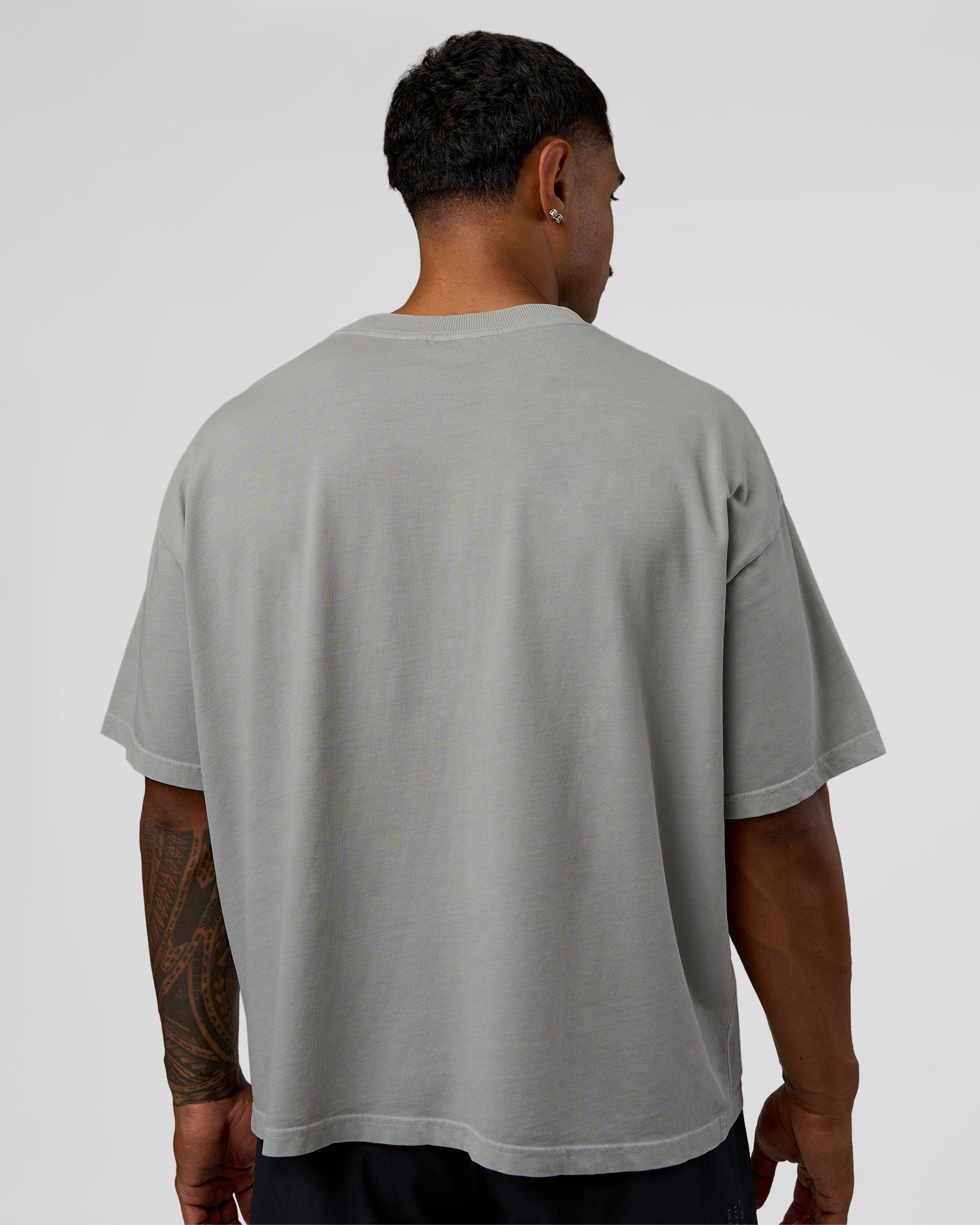 Oversized Heavyweight Boxed Tee - Light Grey Marl | LSKD