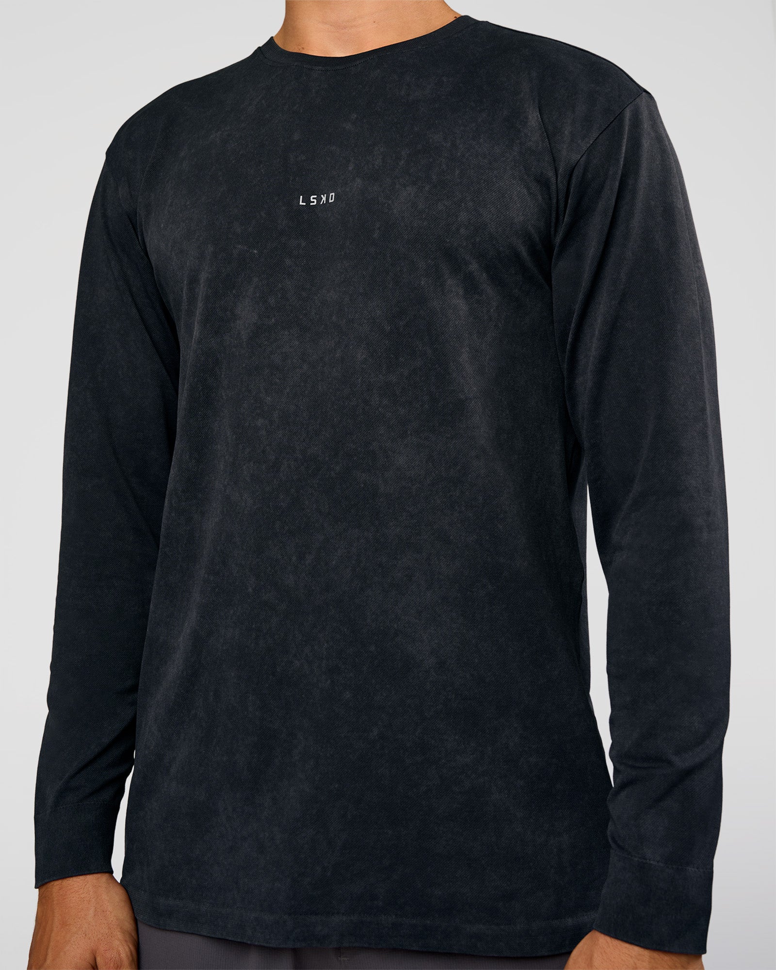 Power Oversized Long Sleeve Tee - Black Washed | LSKD