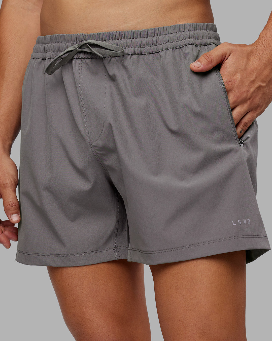 Man wearing Rep 5" Performance Short - Storm Front | Model:Jackson | Size:L