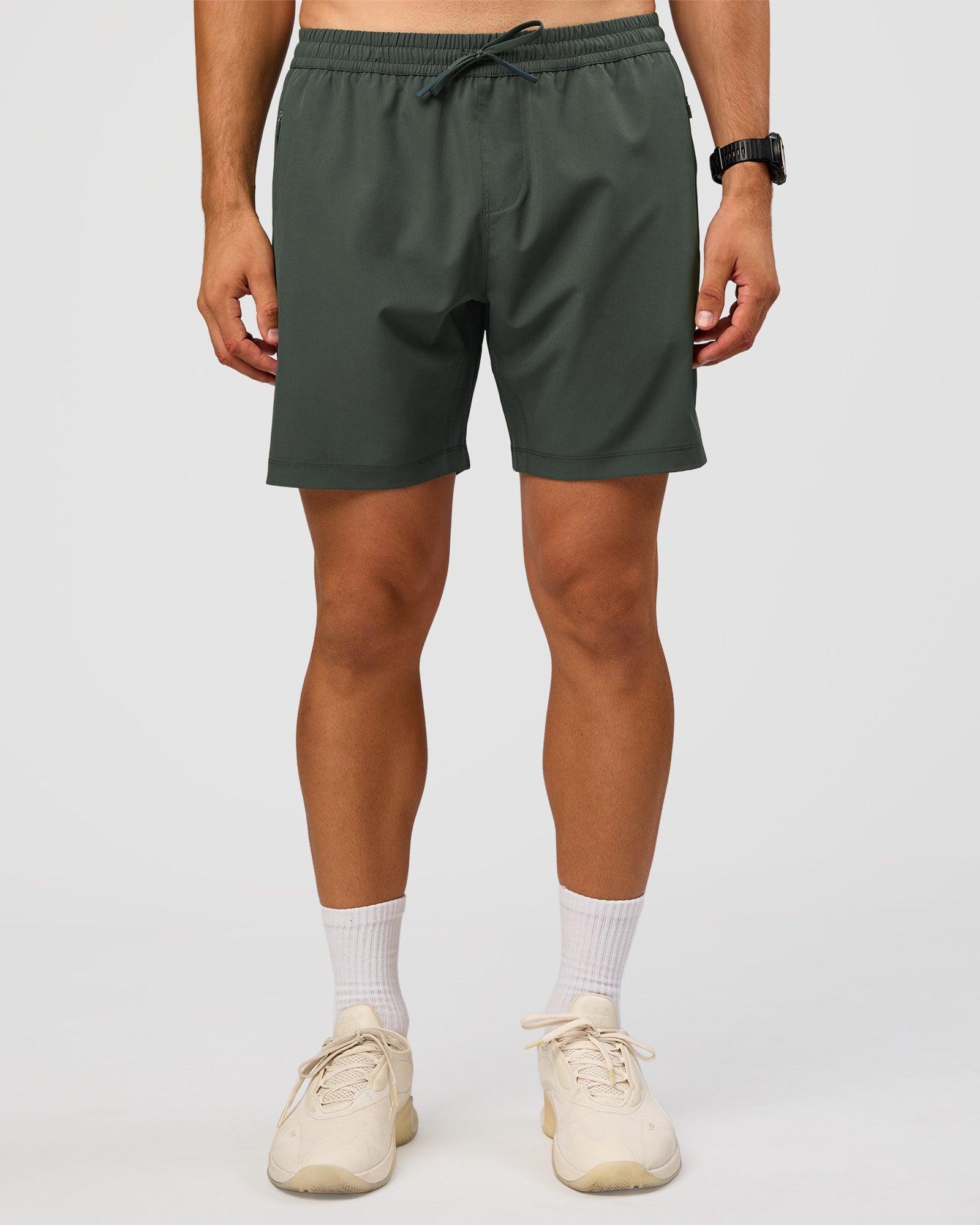 Man wearing Rep 7'' Performance Short - Carbon Green | Model:Liam | Size:L