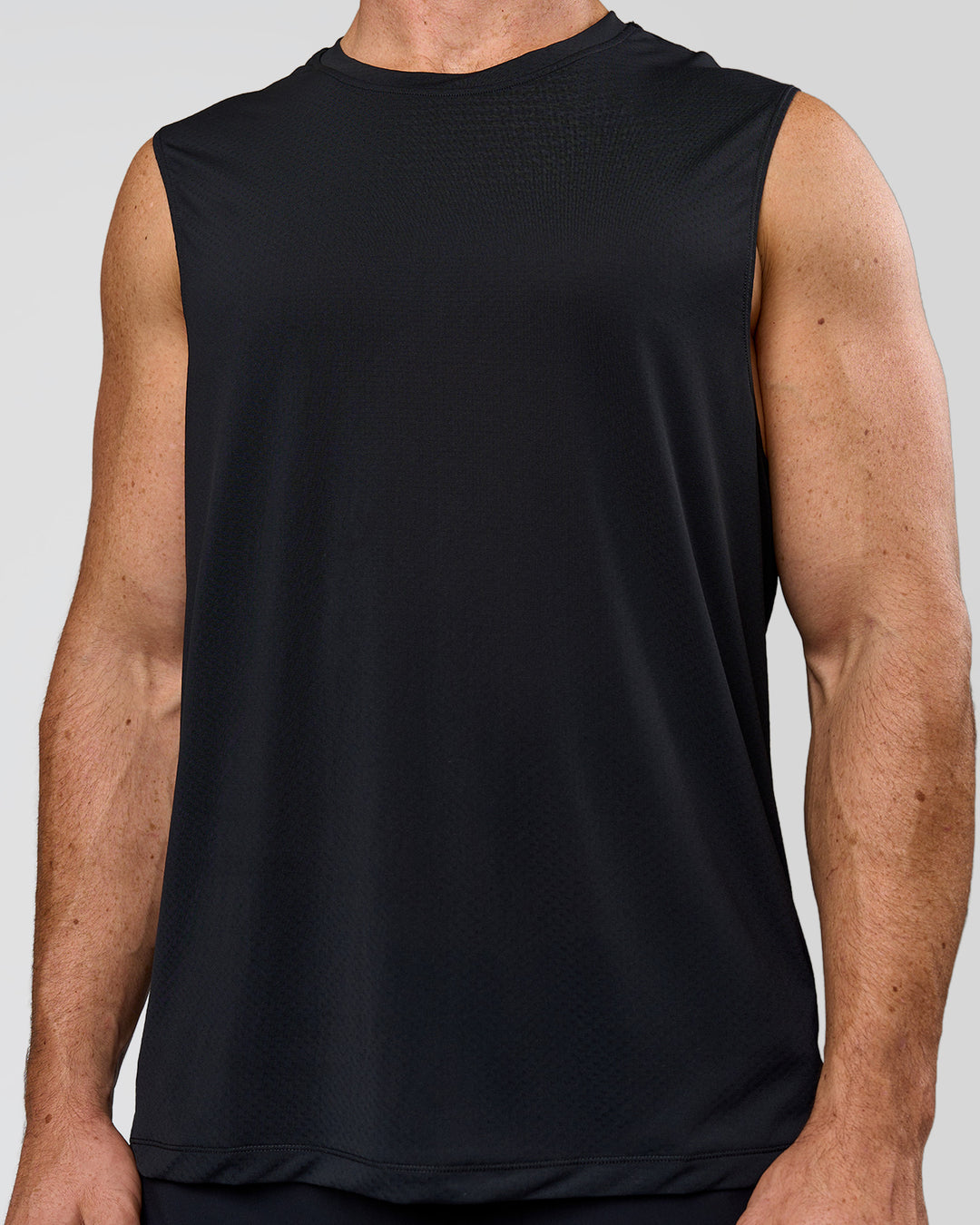 Man wearing Rep Muscle Training Tank - Black | Model:Adam | Size:L