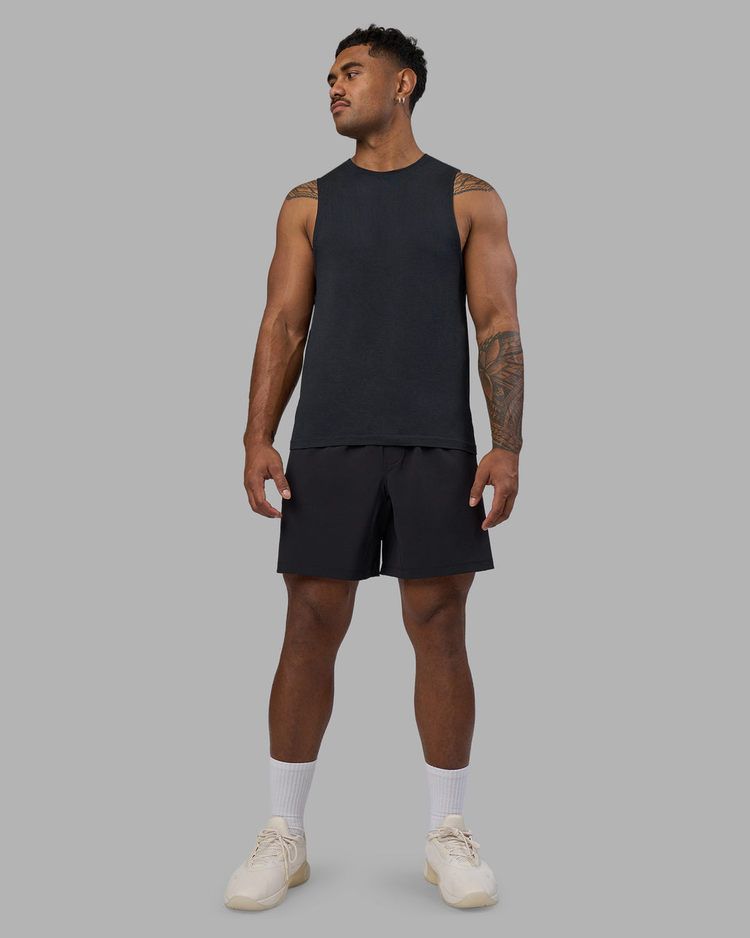 Man wearing Rep TRD Ripstop 7&quot; Training Short - Black | Model:Xav | Size:L