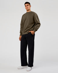 Man wearing Shadow Mode Oversized Sweater - Walnut Grey | Model:Jackson | Size:L