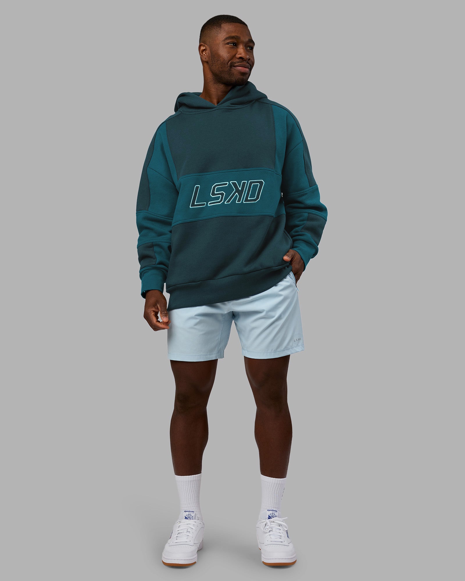 Slam Oversized Hoodie - Deep Sea-Blue Coral | LSKD