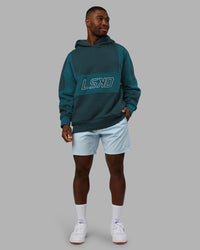 Slam Oversized Hoodie - Deep Sea-Blue Coral