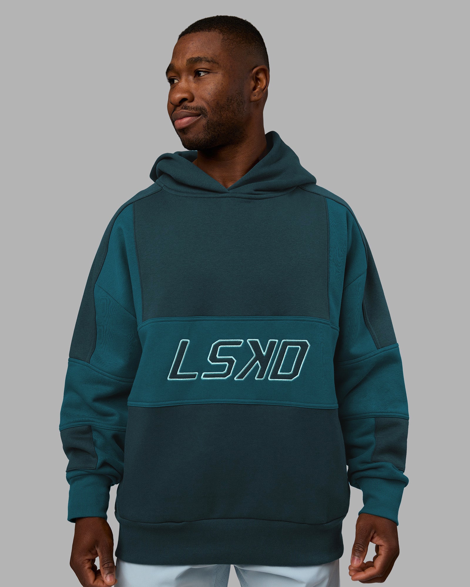 Slam Oversized Hoodie - Deep Sea-Blue Coral | LSKD