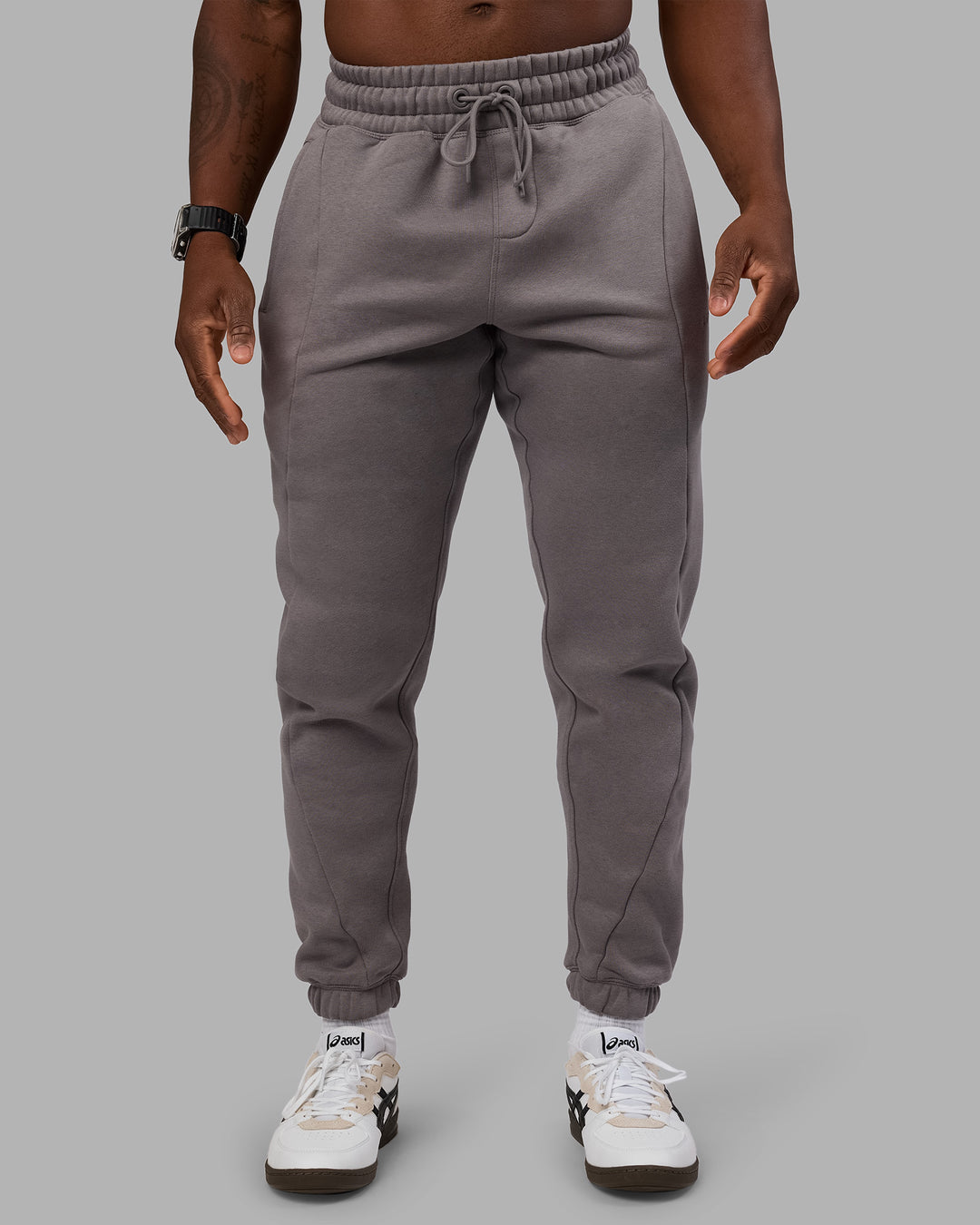 Man wearing Stream Panel Track Pants - Storm Front | Model:Sam | Size:L
