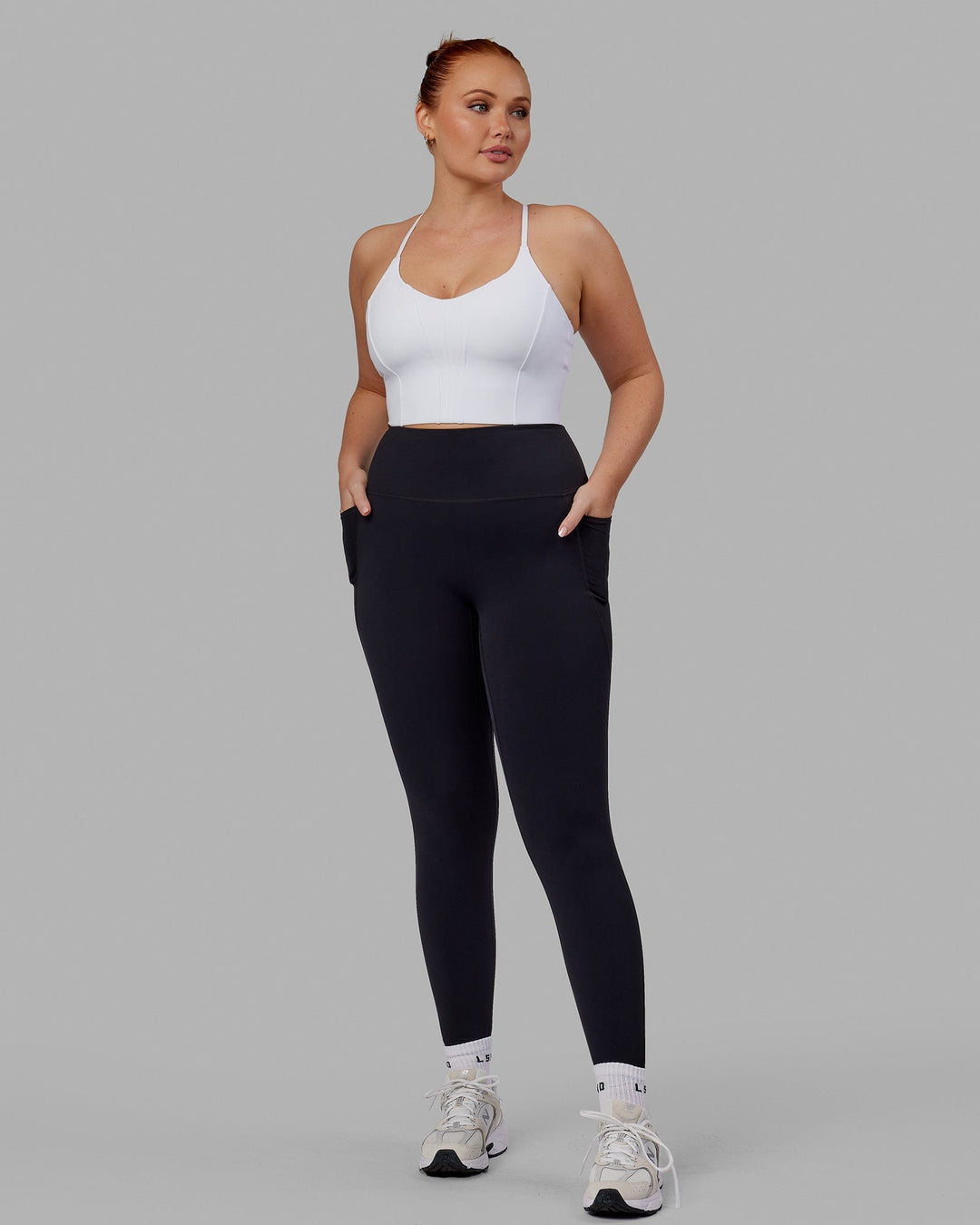 Woman wearing Streamline Bra - White