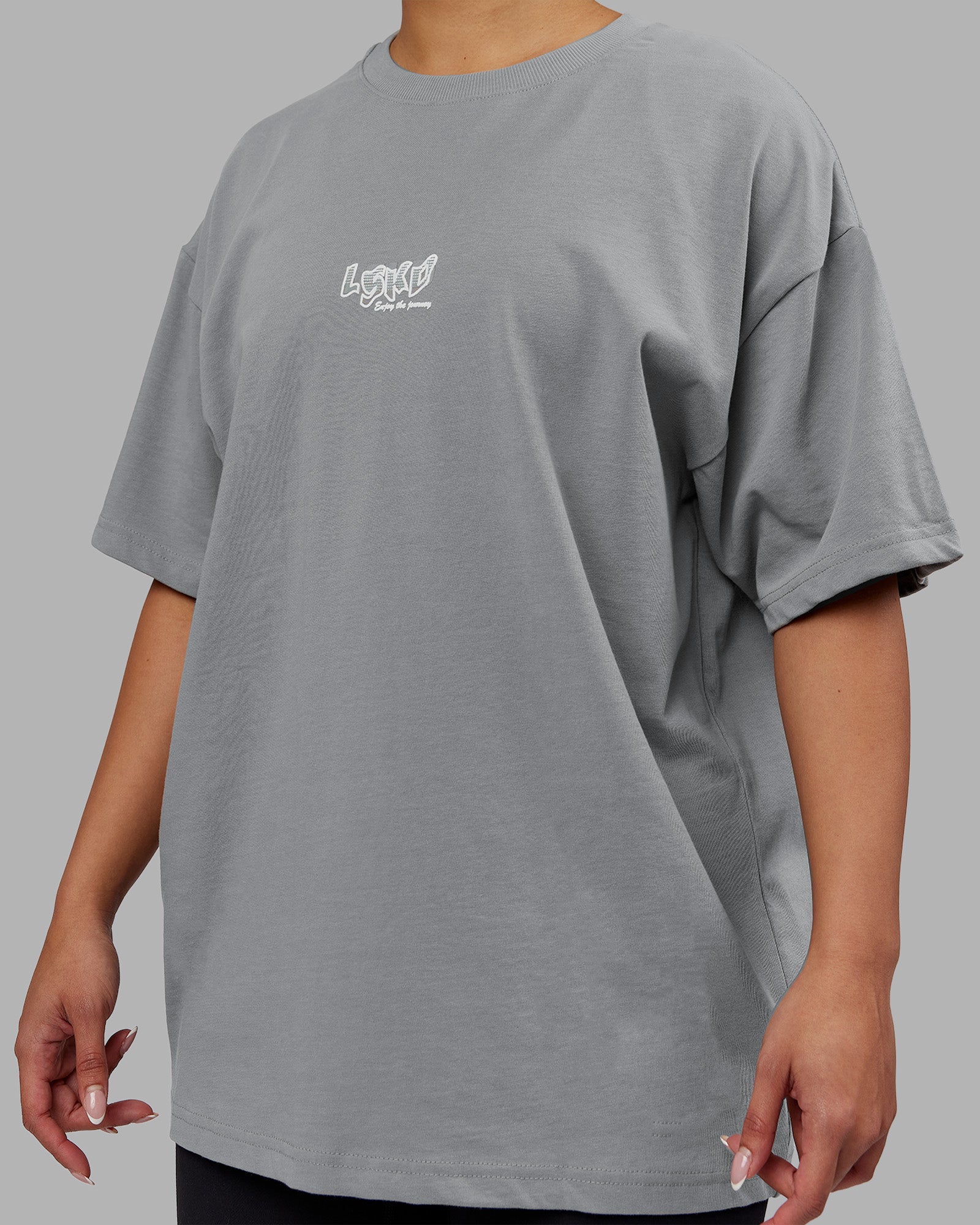Time's Up Heavyweight Oversized Tee - Circular Grey-White | LSKD