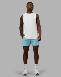 Man wearing UltraAir 5" Lined Performance Short - Retro Blue | Model:Sam | Size:L
