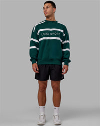 Collateral Sweater Oversize - Dark Moss-White