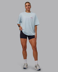 Woman wearing Unisex Gone Running FLXCotton Tee Oversize - Skyride-Bubblegum | Thumbnail Index: 10