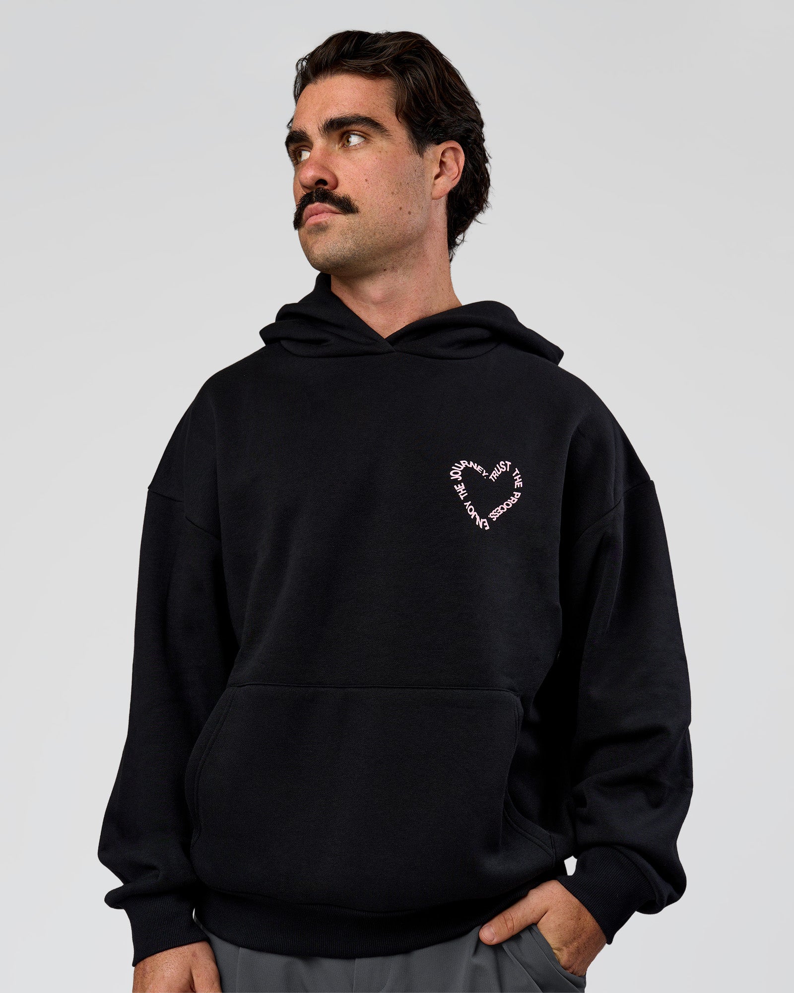Unisex Love The Process Oversize Hoodie - Black-Marshmallow | LSKD