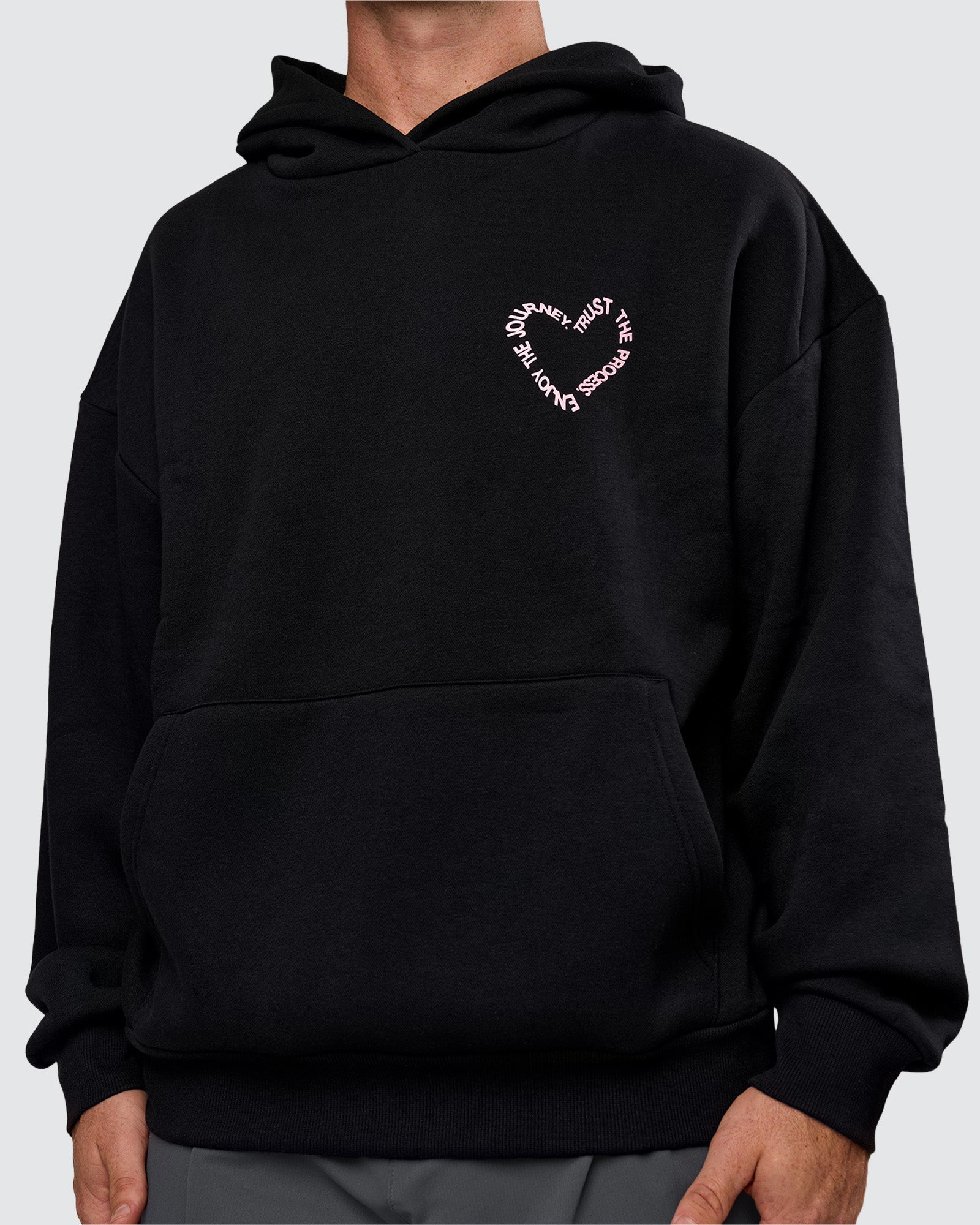 Unisex Love The Process Oversize Hoodie - Black-Marshmallow | LSKD