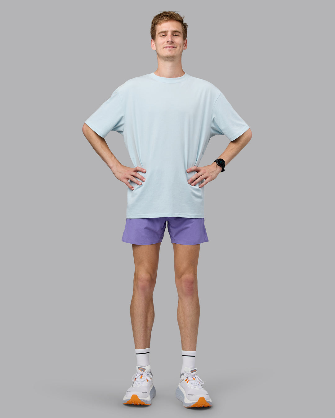 Push Boundaries FLXCotton Oversized Tee - Light Cyan-White